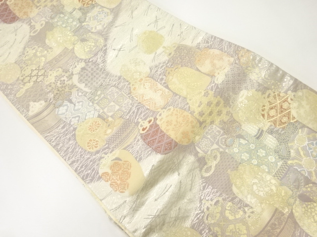 JAPANESE KIMONO / ANTIQUE FUKURO OBI / SILK / WOVEN SHIFUKU